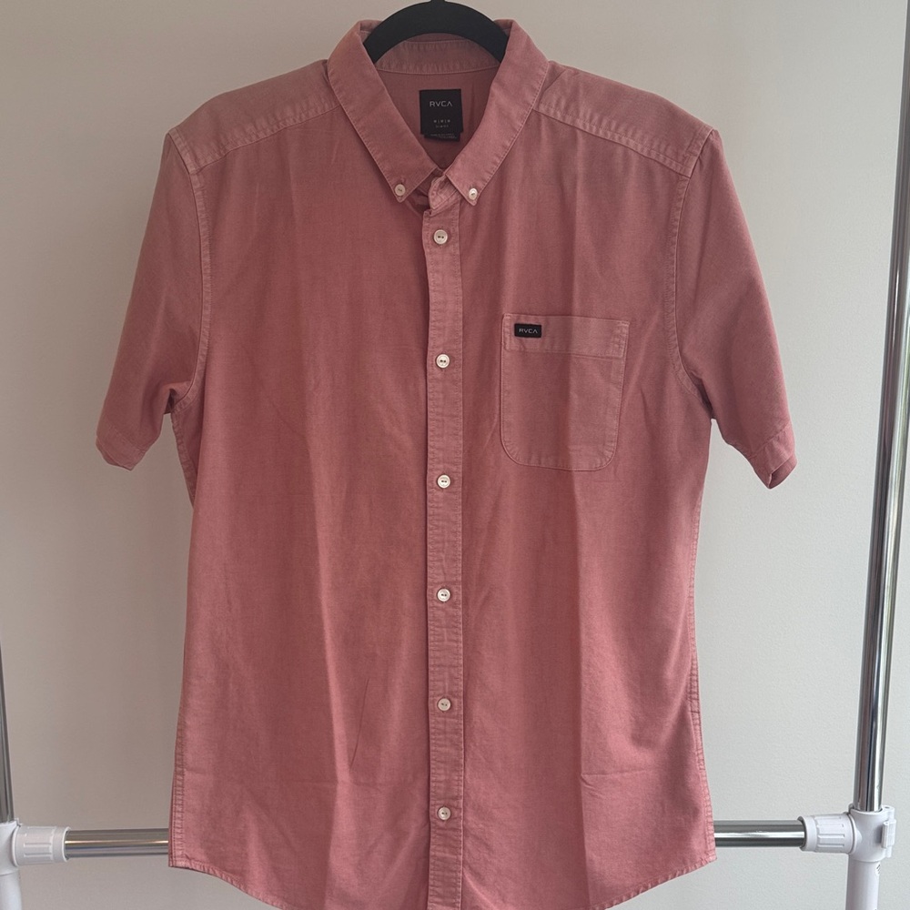 RVCA Men's Casual Button Down short sleeve